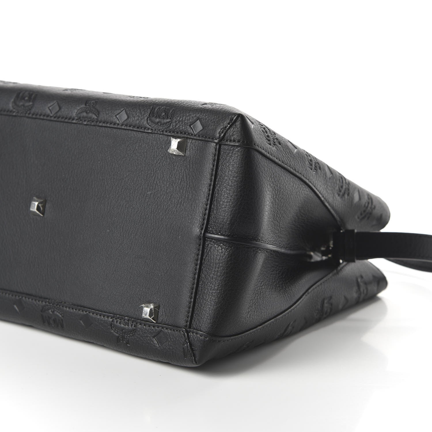 MCM Calfskin Ottomar Monogram Large Essential Tote Black 7 of 9