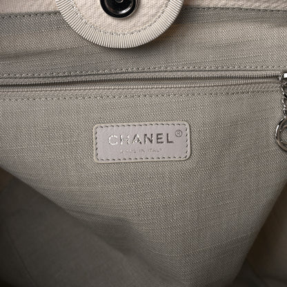 Chanel Mixed Fibers Small Deauville Tote White 6 of 10