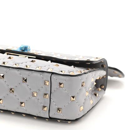 Valentino Garavani Lambskin Small Rockstud Spike Shoulder Bag Pastel Grey 7 of 7
