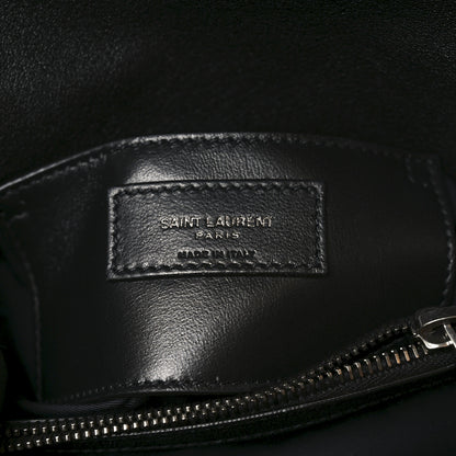 Saint Laurent Sheepskin Matelasse Chevron Monogram Medium College Bag Black 6 of 11