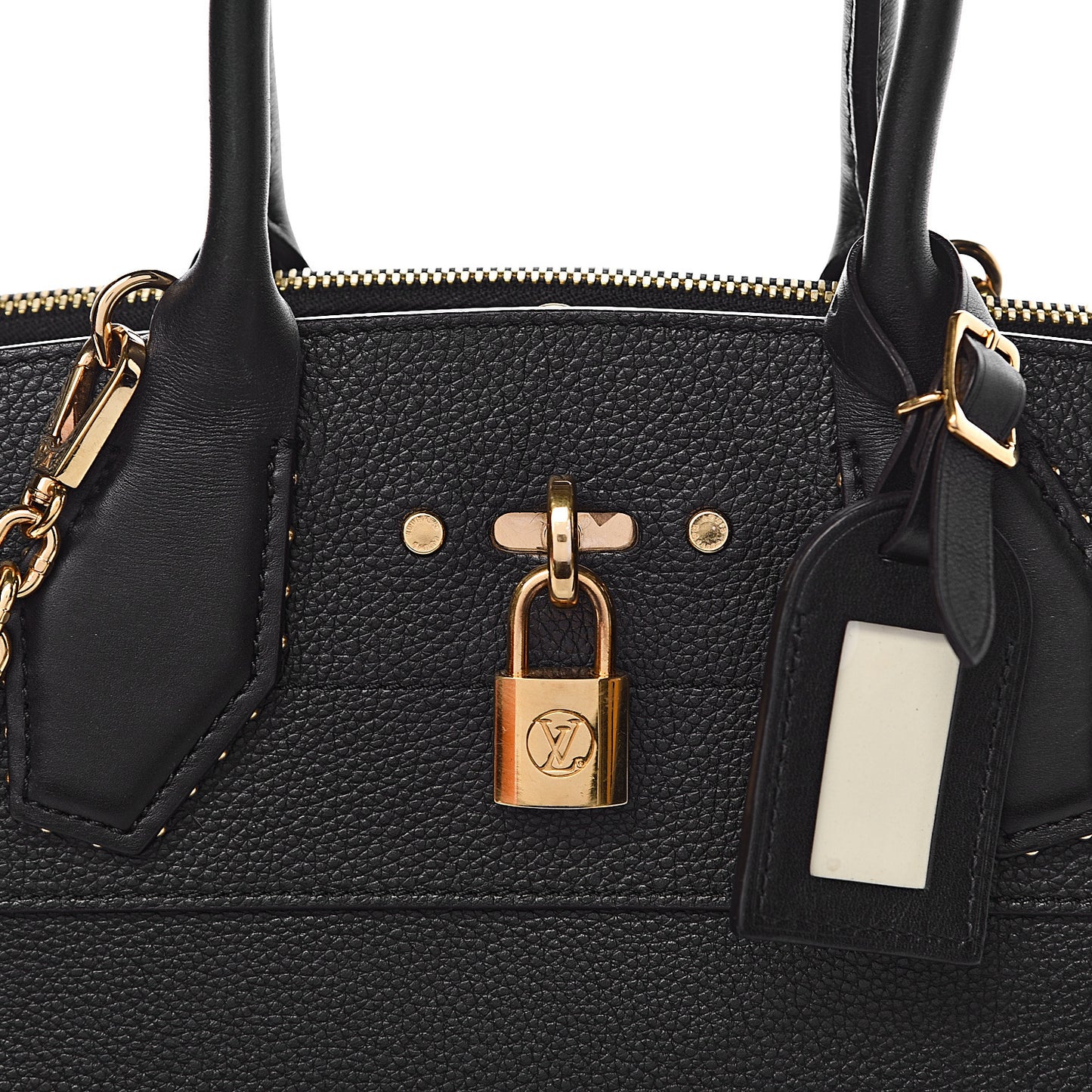Calfskin Studded City Steamer MM Black