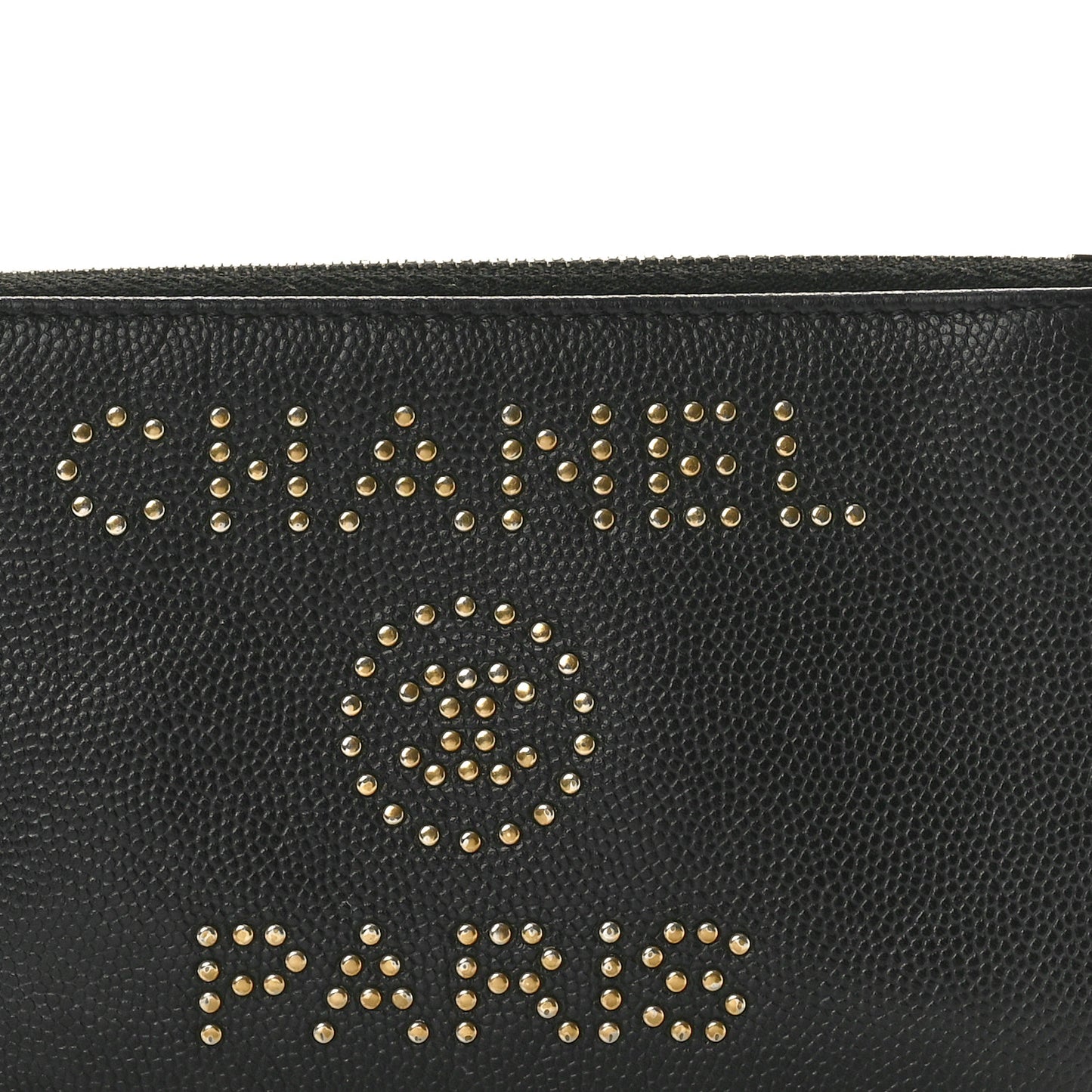 Caviar Studded Deauville Cosmetic Pouch Black