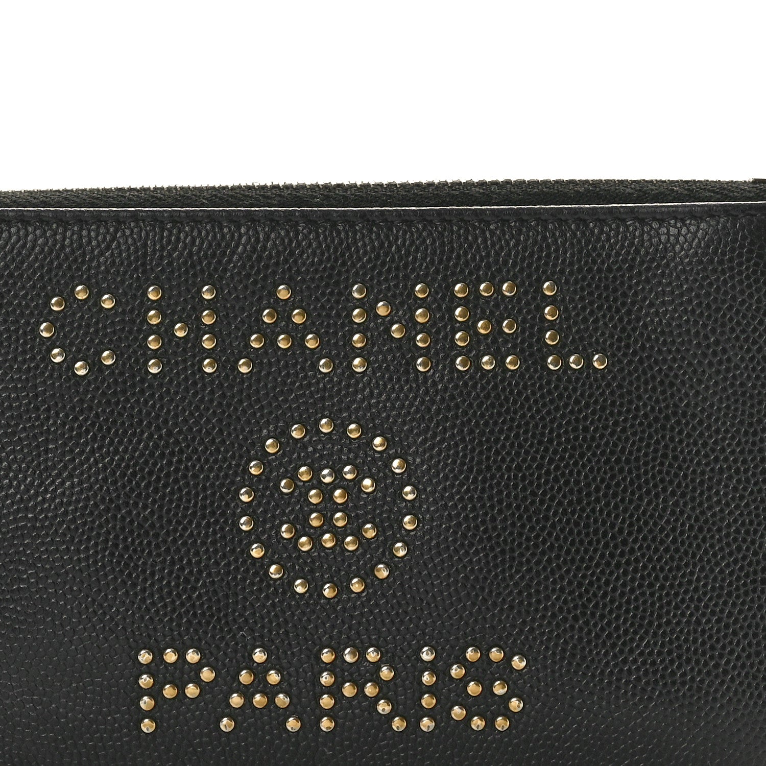 Chanel Caviar Studded Deauville Cosmetic Pouch Black 8 of 8