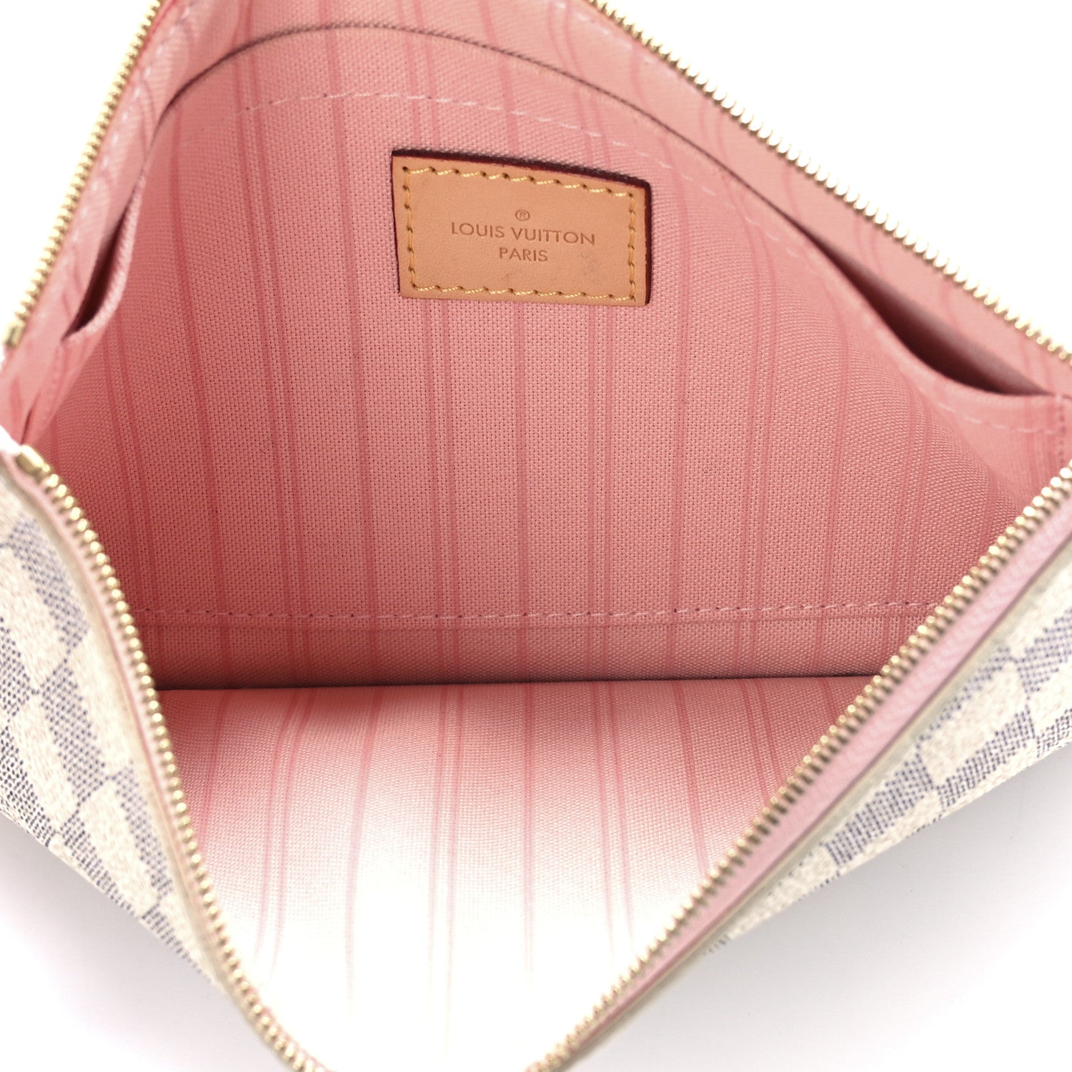 Louis Vuitton Damier Azur Neverfull MM GM Pochette Rose Ballerine 5 of 12