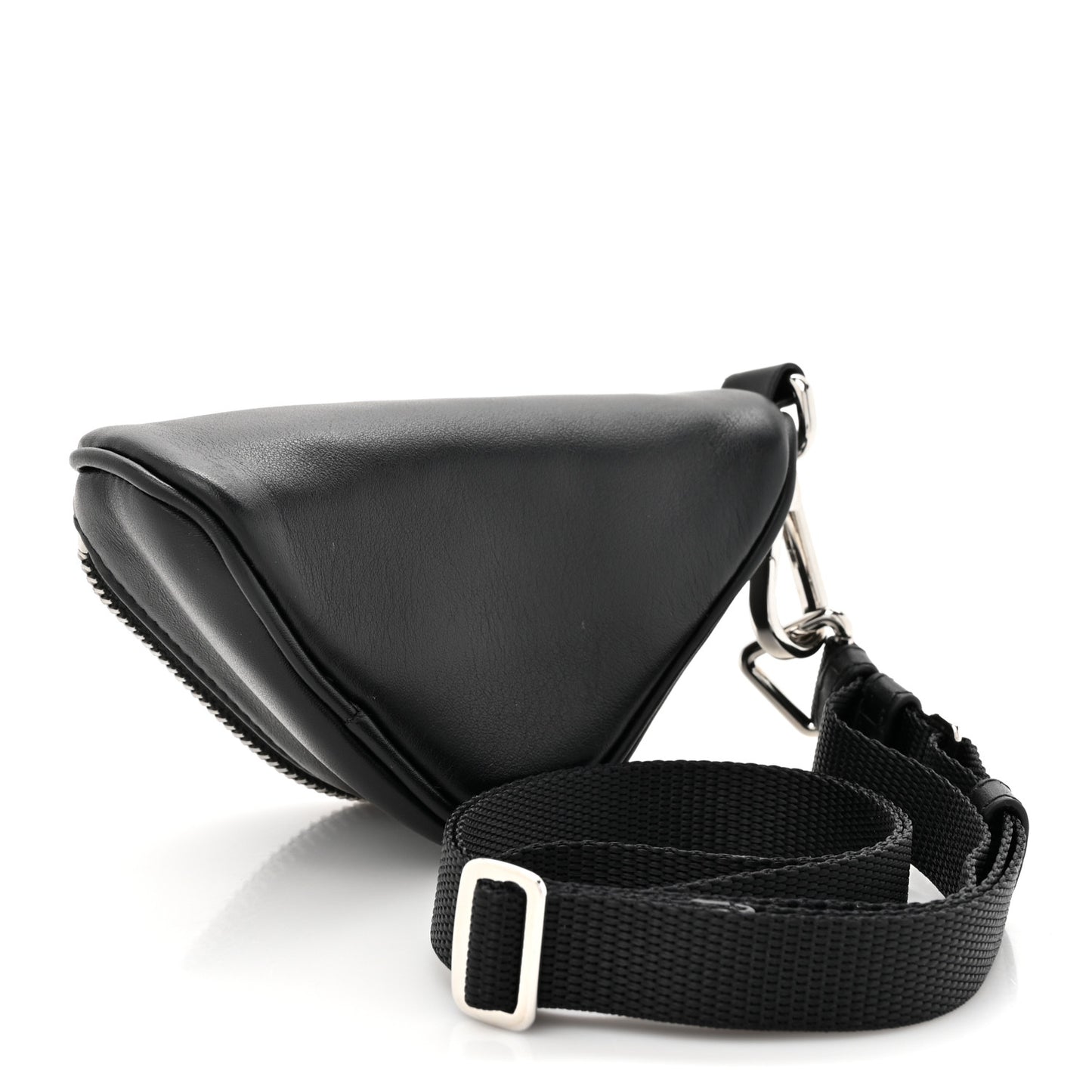 Nappa Mini Triangle Pouch With Strap Black