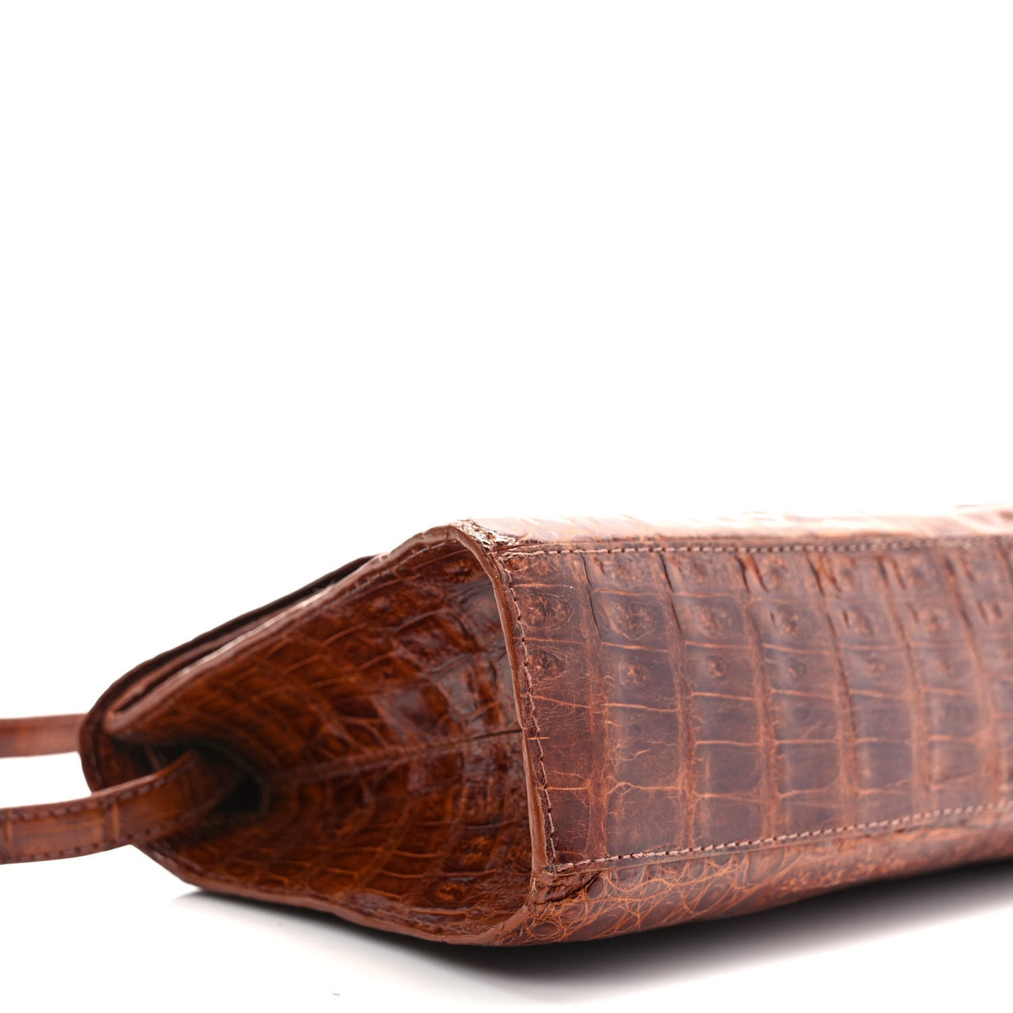 Crocodile Envelope Shoulder Bag Cognac