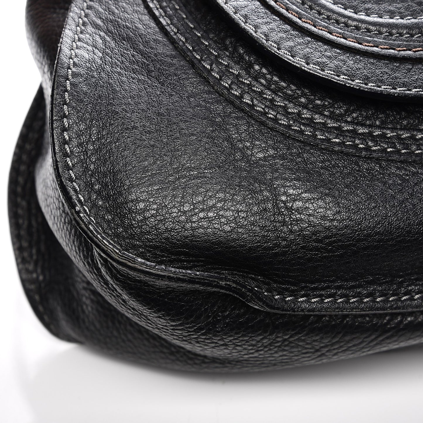 Calfskin Small Marcie Satchel Black