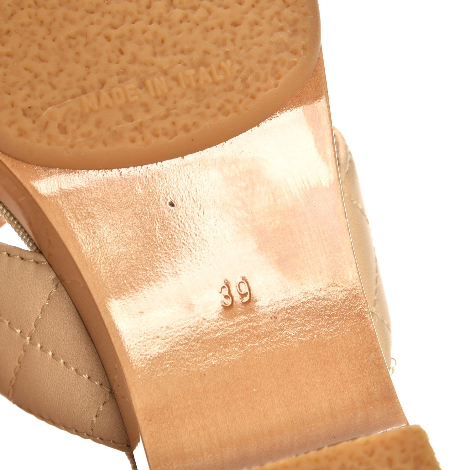 Chanel Lambskin Quilted CC Turnlock Sandals 39 Beige 6 of 8