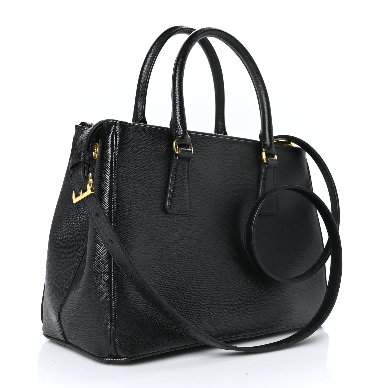 Prada Saffiano Small Galleria Double Zip Tote Black 2 of 7