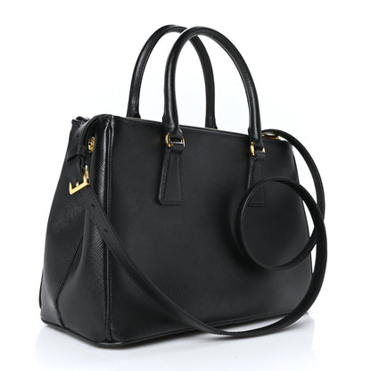 Prada Saffiano Small Galleria Double Zip Tote Black 2 of 7