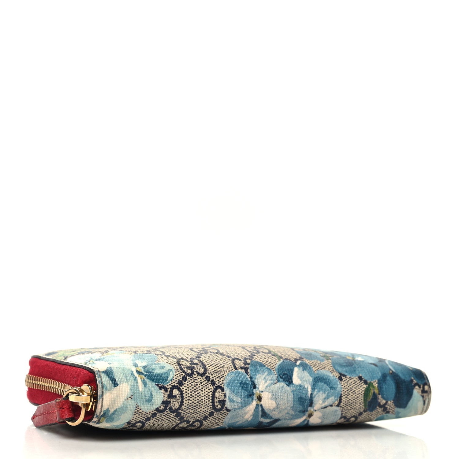 Gucci GG Supreme Monogram Blooms Zip Around Wallet Blue 4 of 10