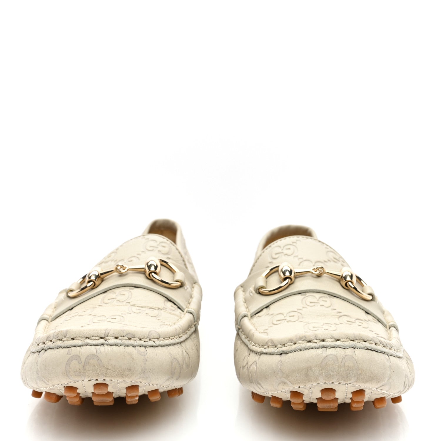Gucci Calfskin Monogram Horsebit Guccissima Moccasin Loafers 38 Grey 3 of 8