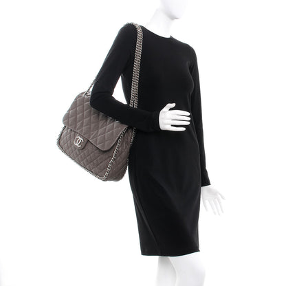 Chanel Washed Lambskin Quilted Maxi Chain Around Flap Taupe 2 of 8