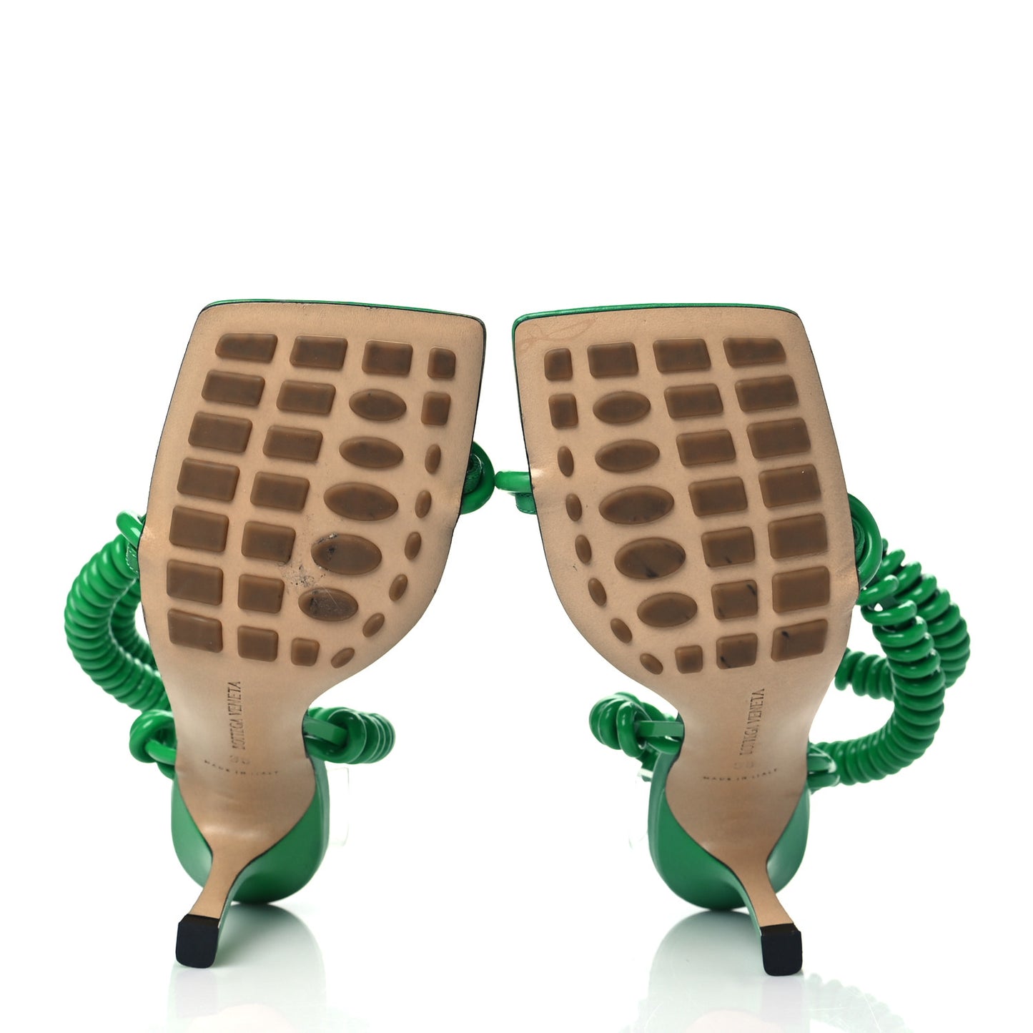 Rubber Wire Nappa Stretch 90mm Sandals 38 Grass