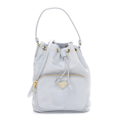 Prada Re-Nylon Saffiano Duet Bucket Crossbody Bag Fiordaliso 1 of 10