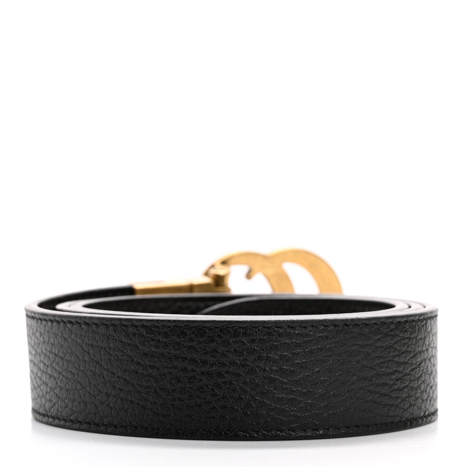 Gucci Calfskin Double G Reversible Belt 80 32 Black Cocoa 2 of 6
