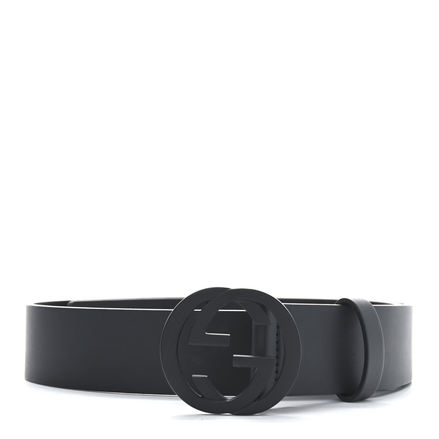 Selleria Calfskin Monochrome Interlocking G 37mm Belt 80 32 Black