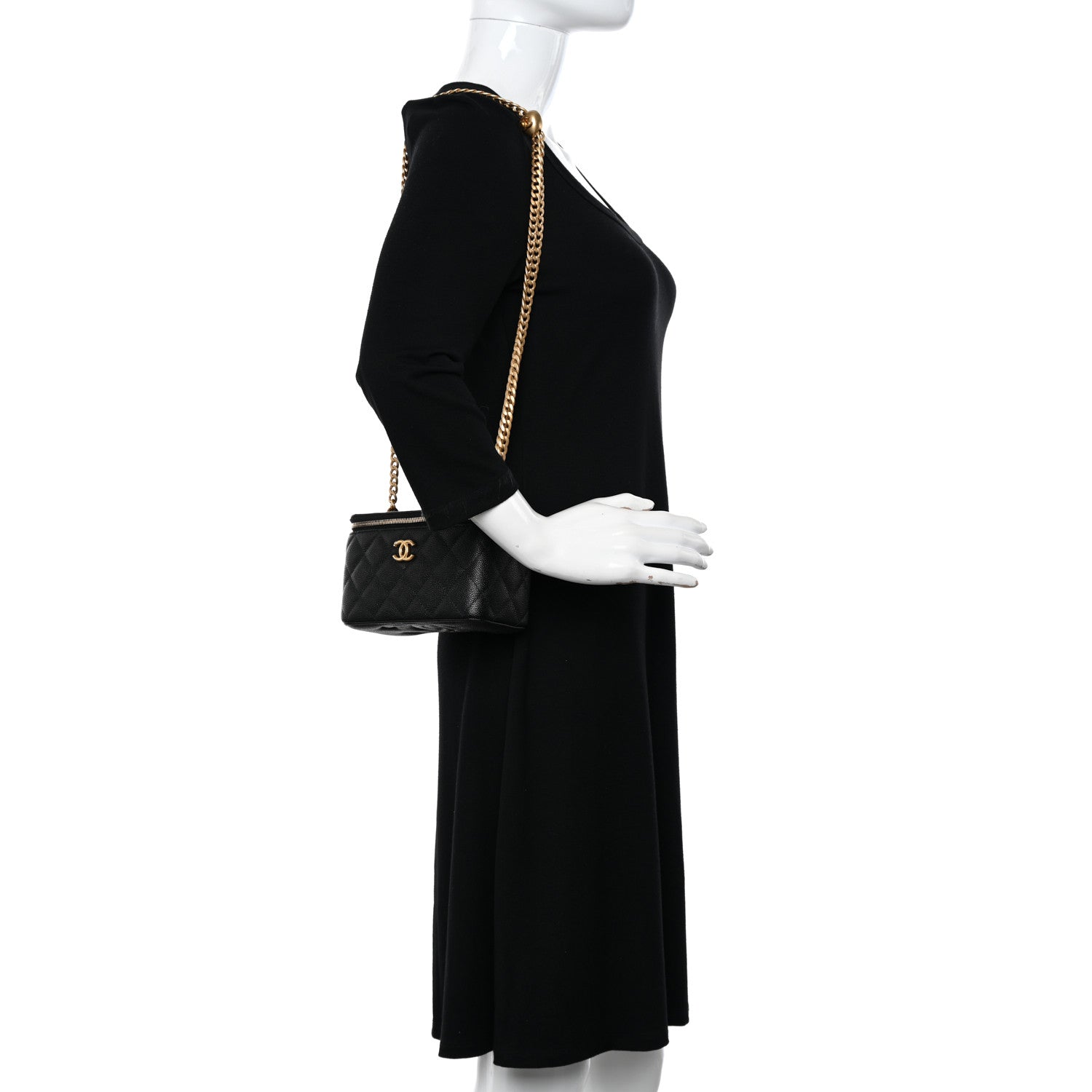 Chanel Caviar Quilted Sweetheart Vanity Case Black 2 of 11