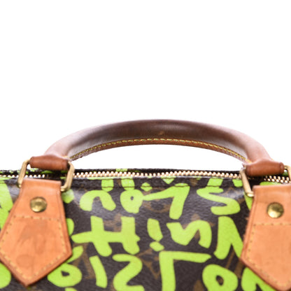 Louis Vuitton Monogram Graffiti Speedy 30 Green 12 of 13