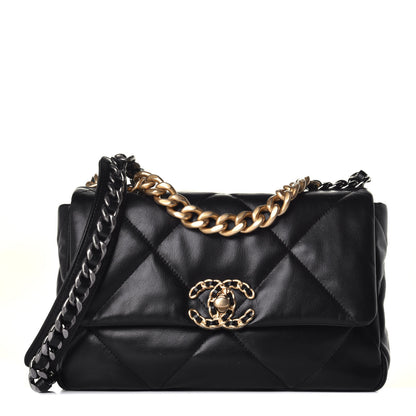 Chanel Goatskin Quilted Medium Chanel 19 Flap Black 1 of 10