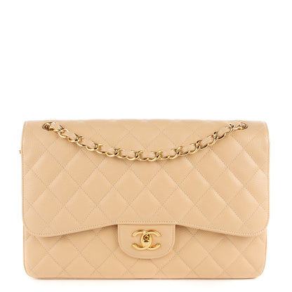 Chanel Caviar Quilted Jumbo Double Flap Beige Clair 1 of 8