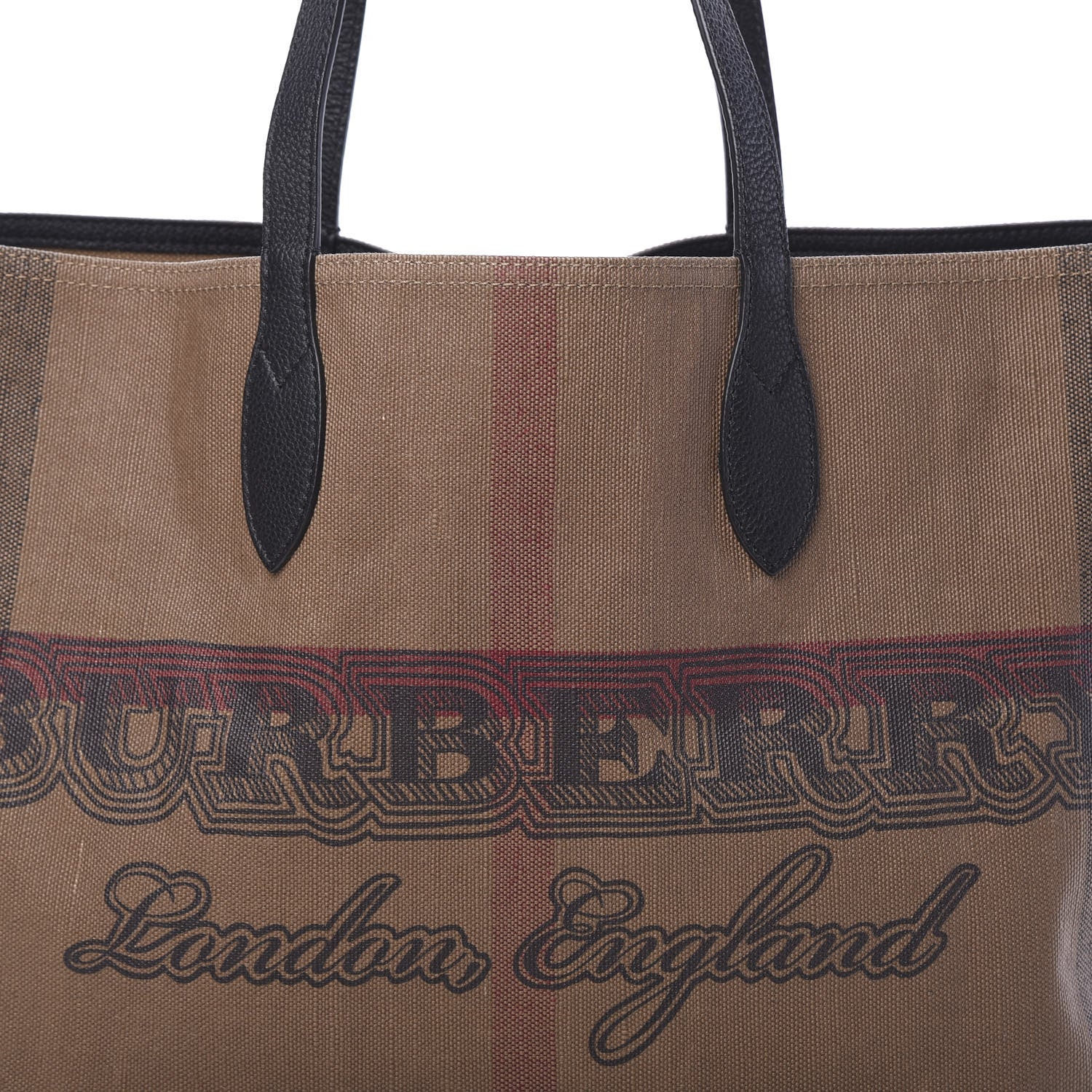 Burberry Coated Canvas Mega Check Medium Doodle Tote Black 8 of 9