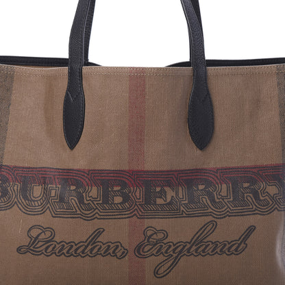 Burberry Coated Canvas Mega Check Medium Doodle Tote Black 8 of 9
