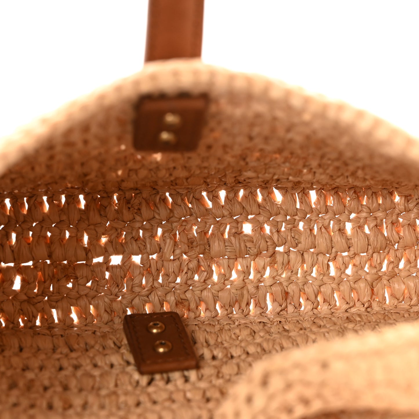 Raffia Calfskin Le 5 A 7 Mini Hobo Natural Brick