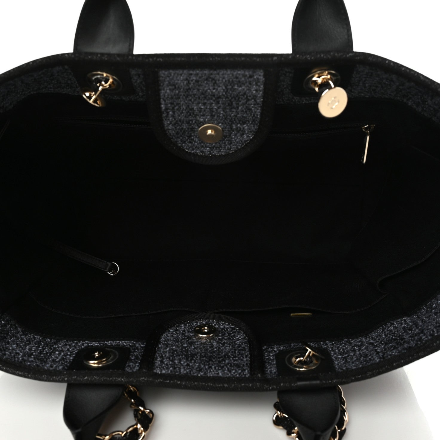 Chanel Lurex Boucle Medium Deauville Tote Black 5 of 10