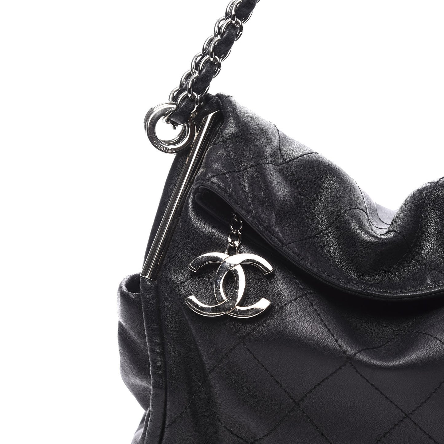 Lambskin Stitched Medium Ultimate Soft Tote Black