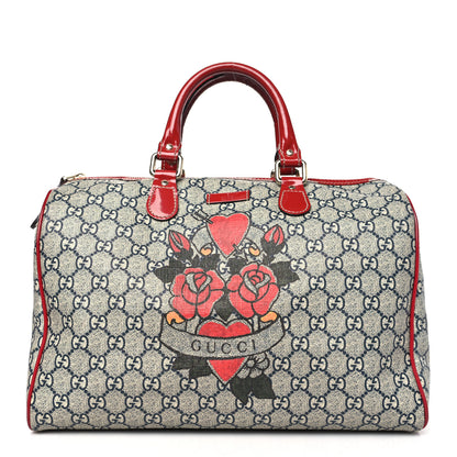 Gucci GG Plus Monogram Tattoo Heart Medium Joy Boston Red 1 of 11