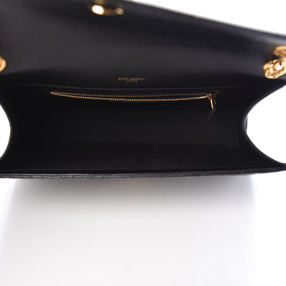 Saint Laurent Grain De Poudre Textured Mixed Matelasse Large Triquilt Monogram Satchel Black 5 of 14
