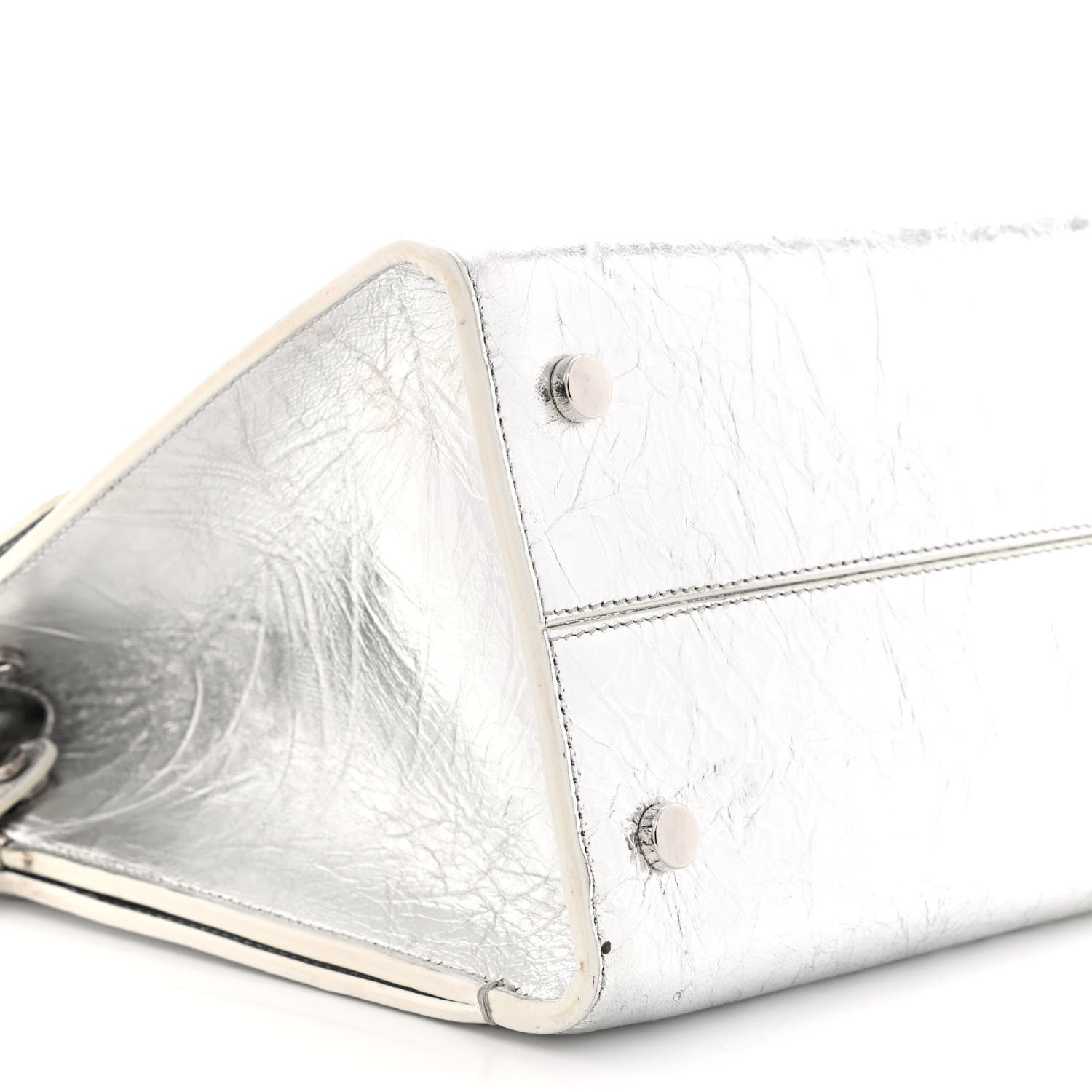 Christian Dior Metallic Calfskin Medium Diorever Flap Silver 8 of 14