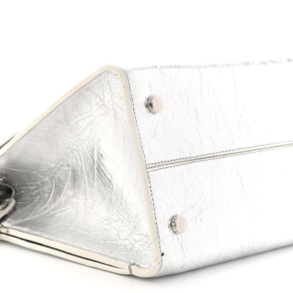 Christian Dior Metallic Calfskin Medium Diorever Flap Silver 8 of 14