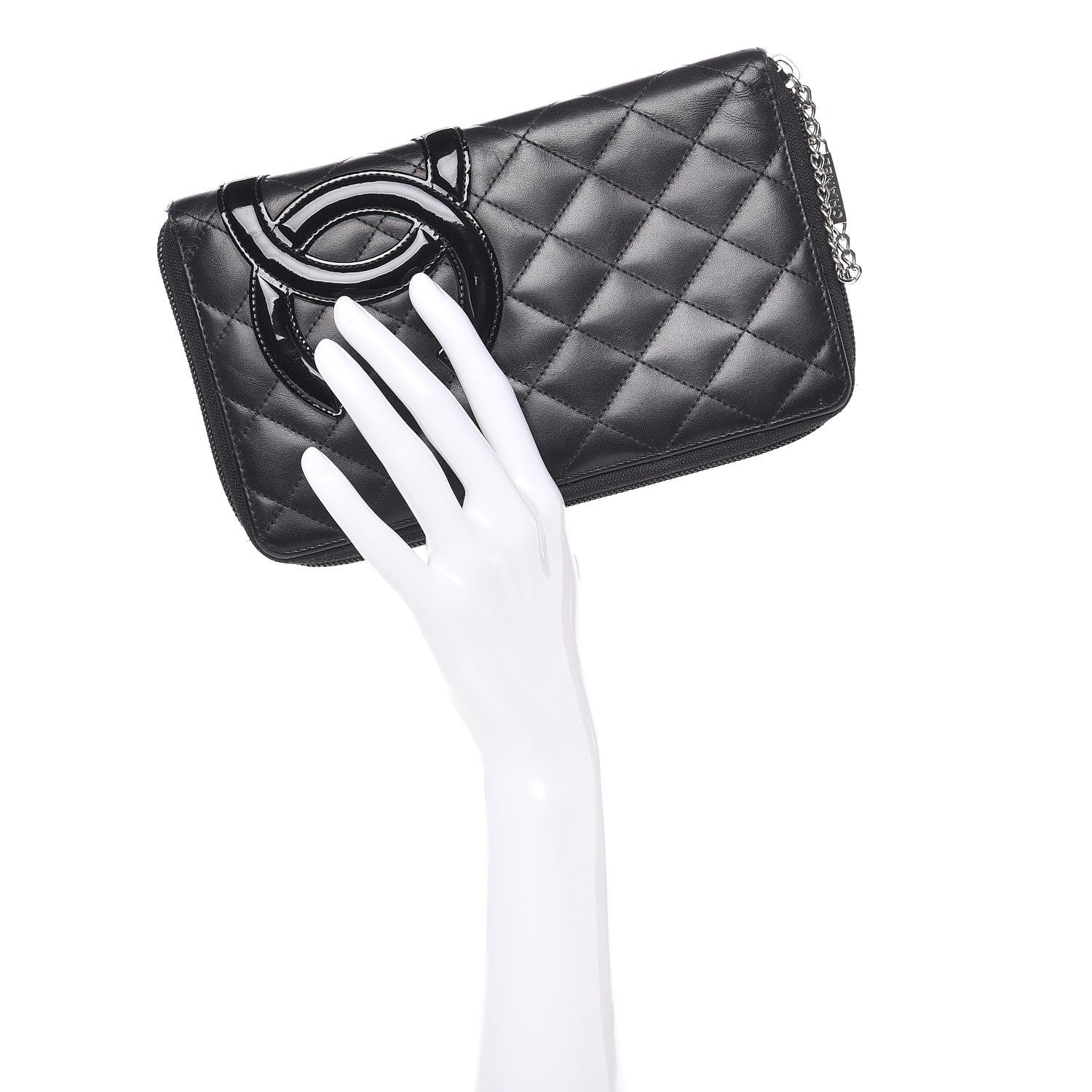 Chanel Calfskin Cambon Zip Around Organizer Wallet Black 2 of 16