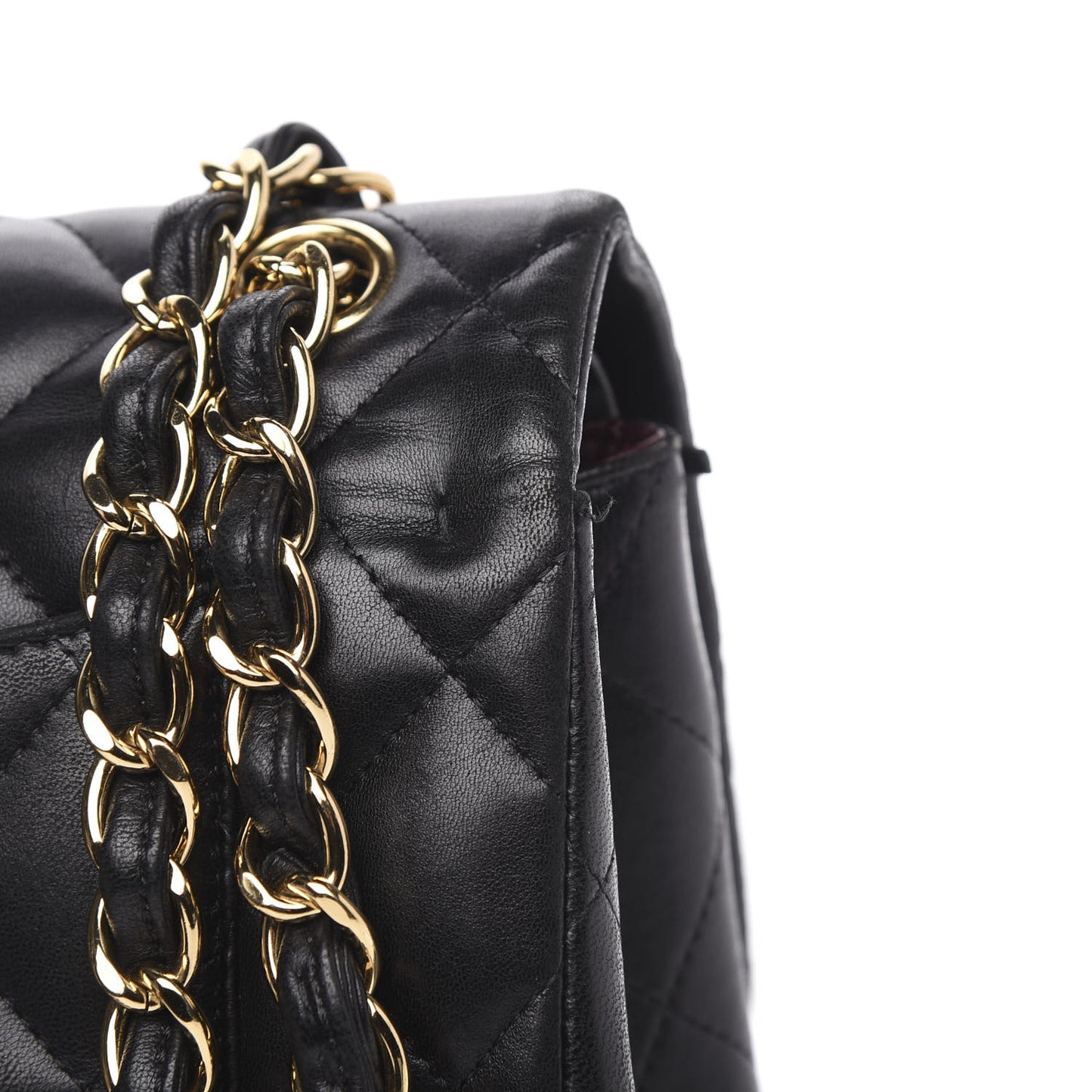 Lambskin Quilted Jumbo Double Flap Black