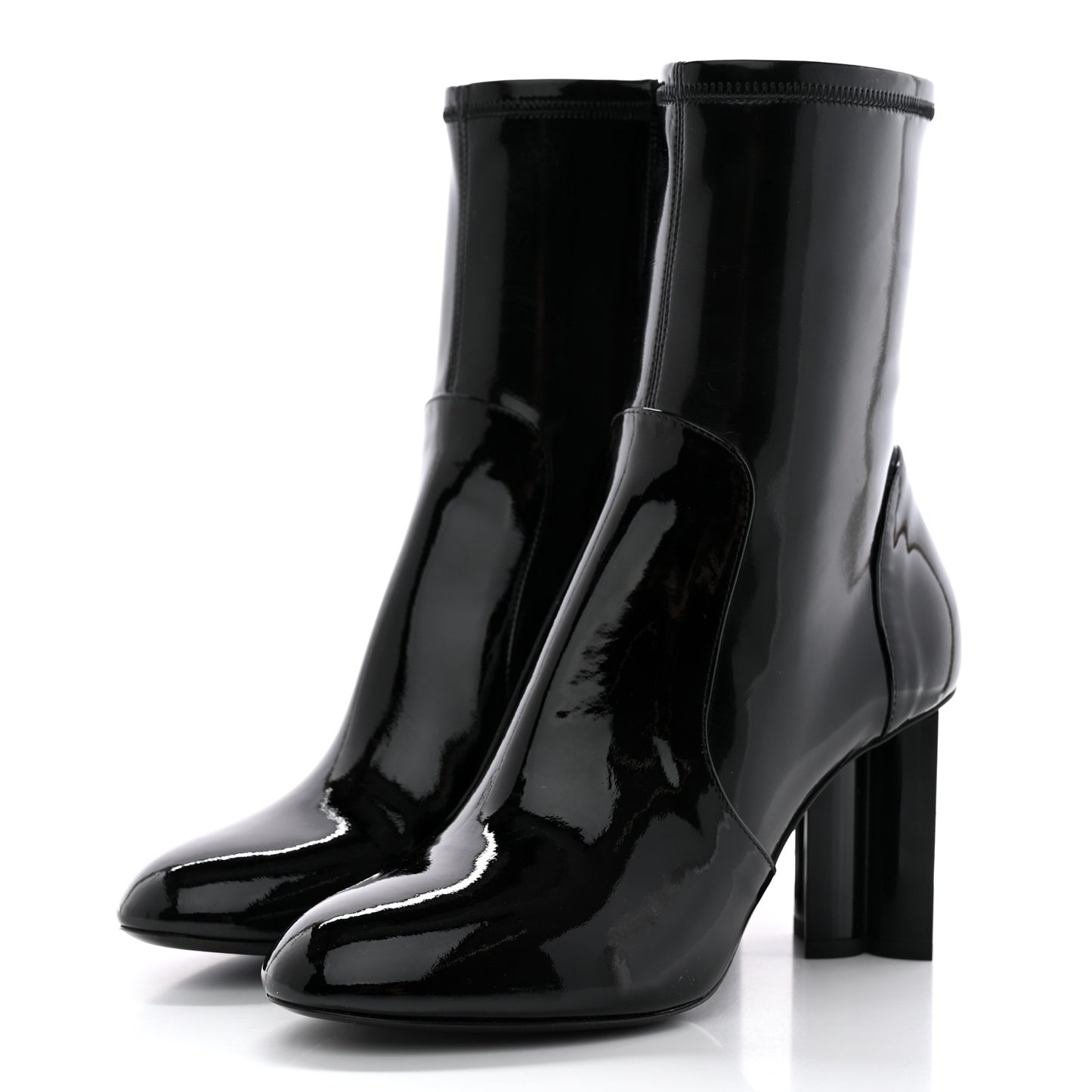 Patent Silhouette Ankle Boots 37.5 Black