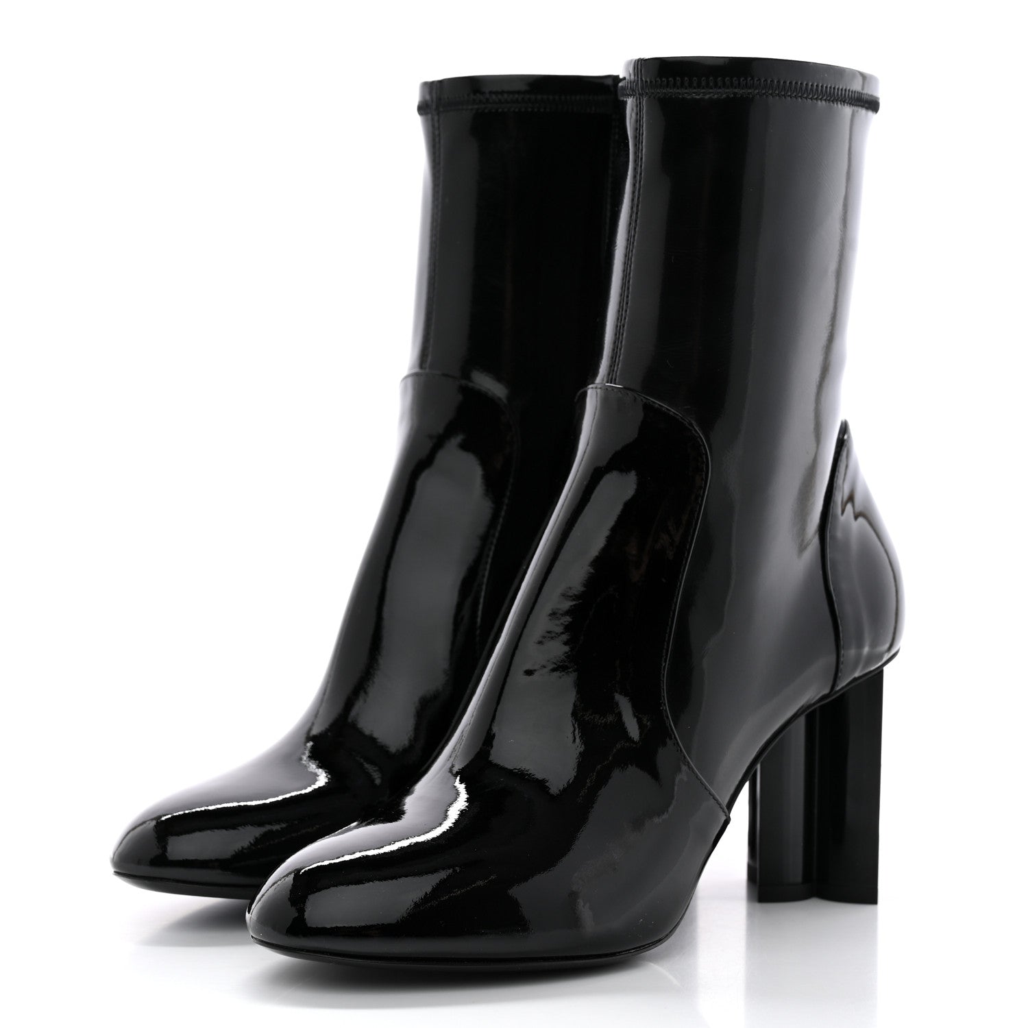 Louis Vuitton Patent Silhouette Ankle Boots 37.5 Black 3 of 9