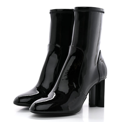 Louis Vuitton Patent Silhouette Ankle Boots 37.5 Black 3 of 9