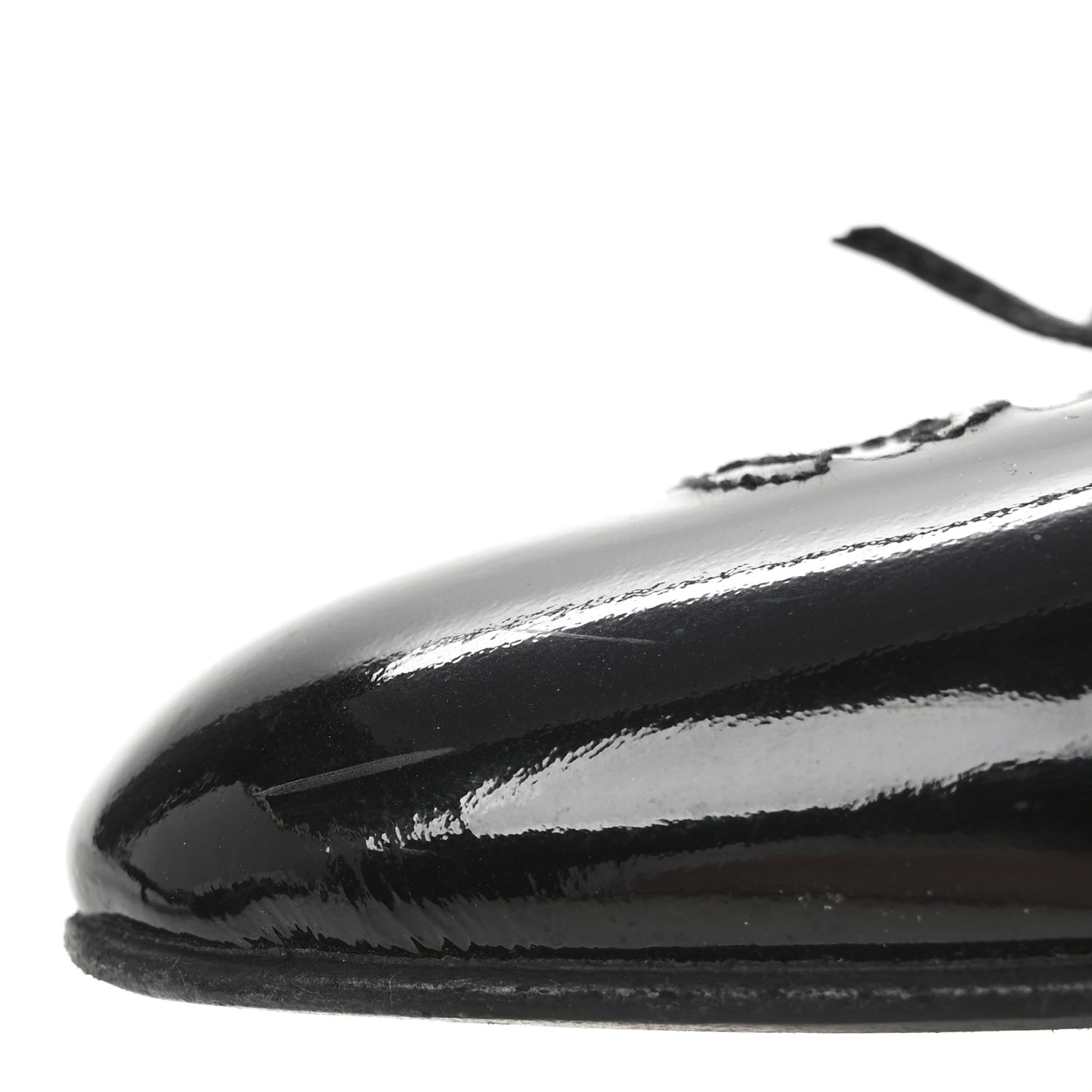 Lambskin Patent Cap Toe Bow CC Mules 40 Black