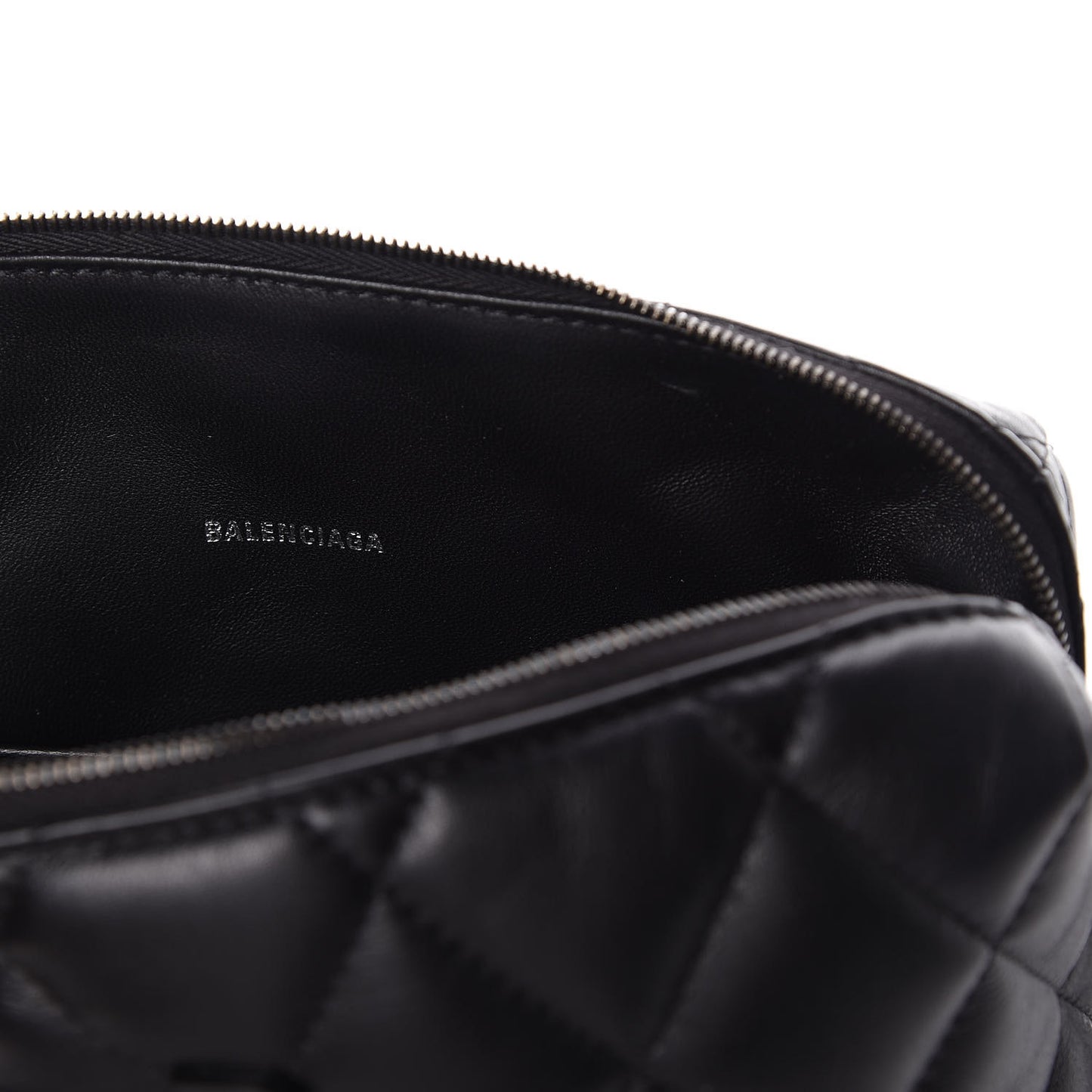 Nappa Calfskin Quilted Touch B Camera Shoulder Bag Black