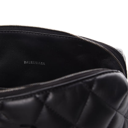 Balenciaga Nappa Calfskin Quilted Touch B Camera Shoulder Bag Black 8 of 10