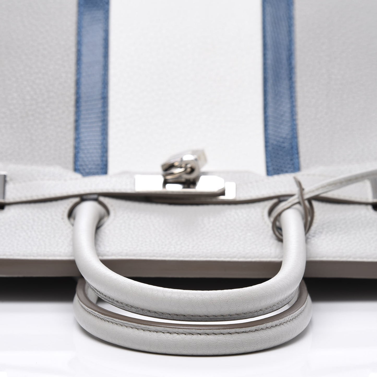 Taurillon Clemence Lizard Club Birkin 35 Gris Perle White Mykonos