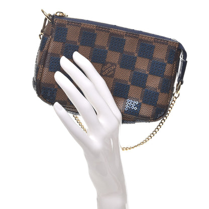 Louis Vuitton Damier Paillettes Mini Pochette Accessories Blue 2 of 11