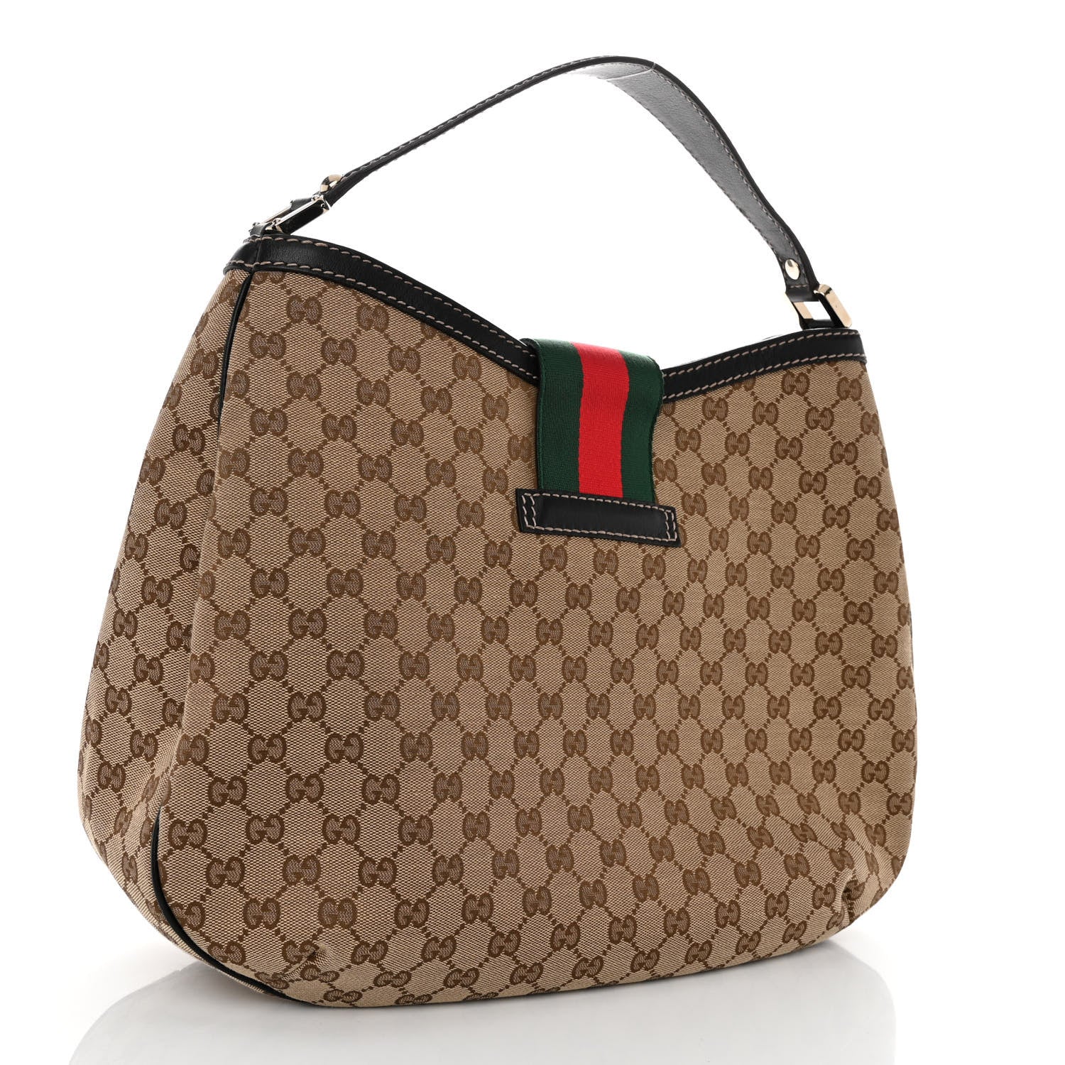Gucci Monogram Large New Ladies Web Hobo Dark Brown 3 of 10