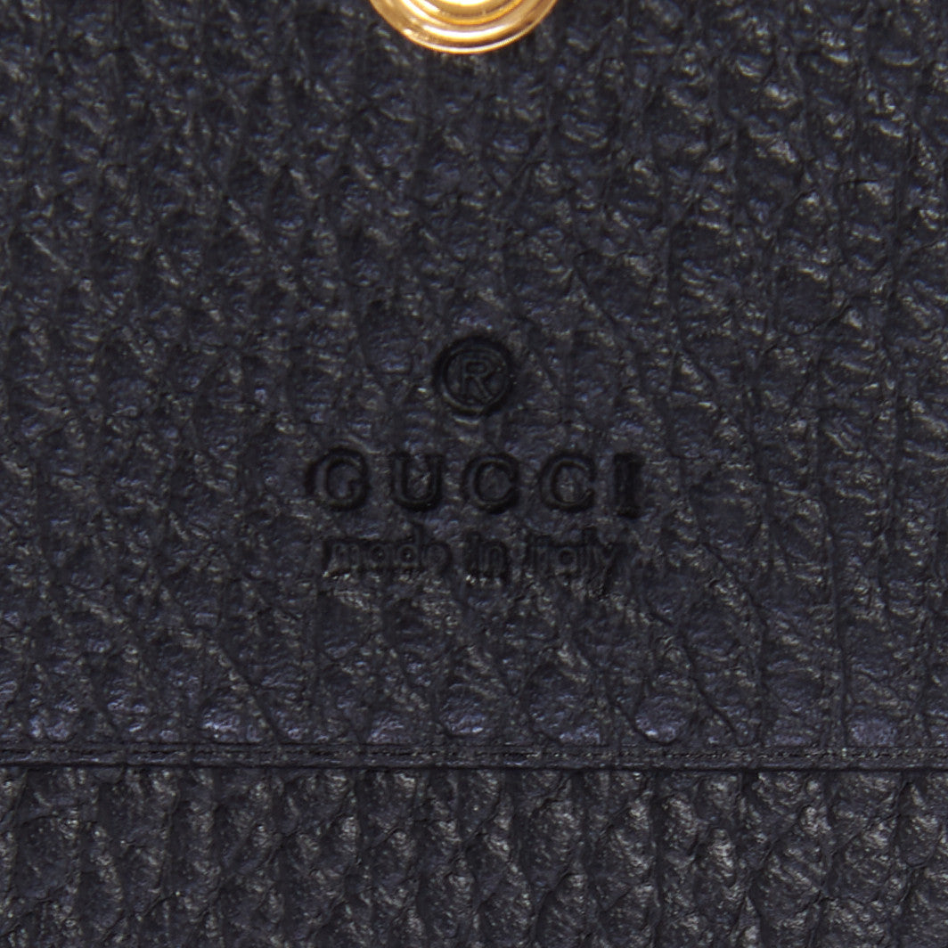 Gucci Pebbled Calfskin GG Marmont Card Case Black 7 of 7
