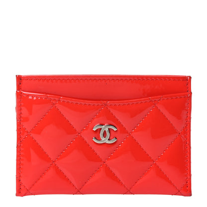 Chanel Patent Quilted Card Holder Red 1 of 4