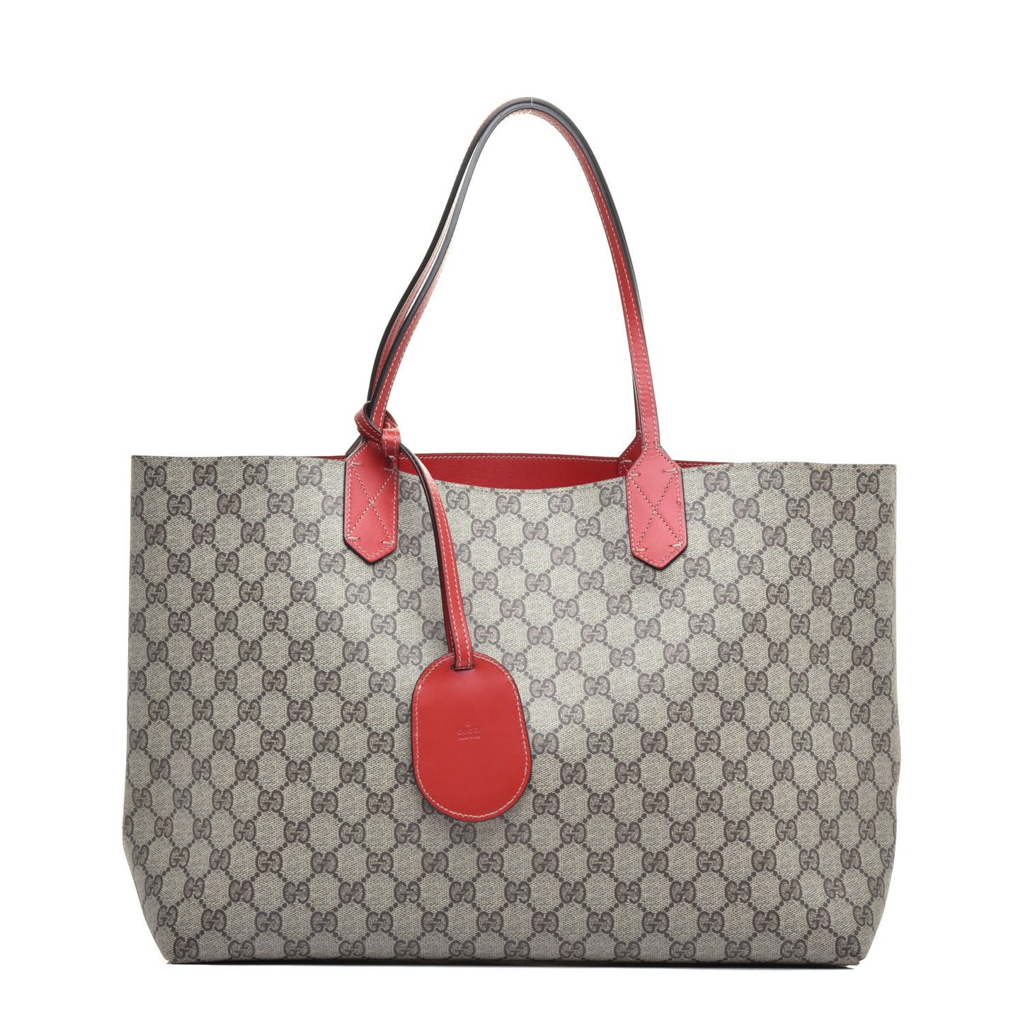 GG Supreme Medium Reversible Tote Beige Red