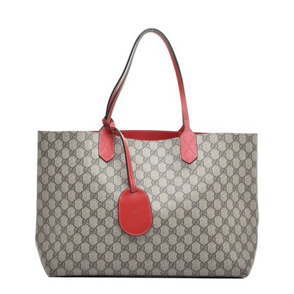 Gucci GG Supreme Medium Reversible Tote Beige Red 1 of 16