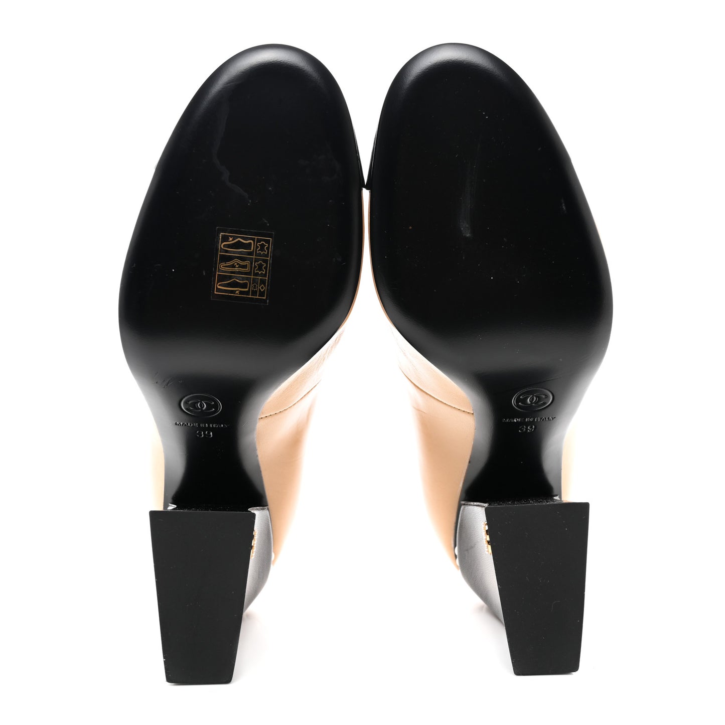 Shiny Goatskin Pearls Cap Toe Open Slingback Pumps 39 Beige Black